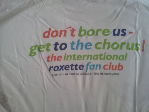 don't bore us - get to the chorus! - the International Roxette fan club